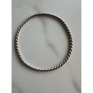 Vintage Sterling Silver Twisted Rope Bangle Bracelet 925 Solid Cable 10.2g 2.5"
